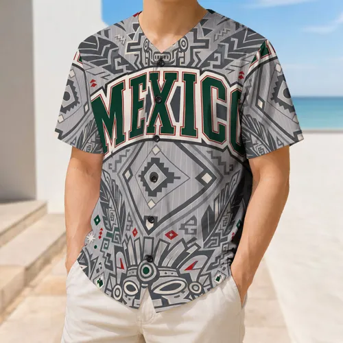 Mexican Heritage MEXICO Varsity Style for Cinco de Mayo Sports Fans and Athletes Baseball Jersey