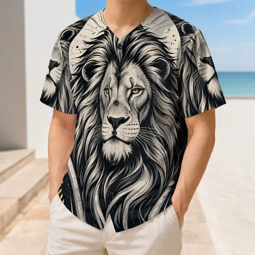Majestic Lion Crest Vintage Athletic Streetwear For Sports Fans And Training Wear Baseball Jersey