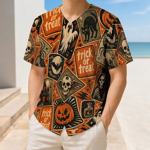 Retro Halloween Ghost Pumpkin Collage For Spooky Parties And Fall Sports Enthusiasts Baseball Jersey