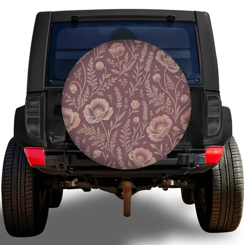 Vintage Wildflower Botanical Floral For Boho RV Travel And Outdoor Adventure Lovers Spare Tire Cover