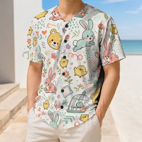 Cute Bunny Chick Bear Motif For School Spirit, Youth Teams And Everyday Playwear Gifts Baseball Jersey
