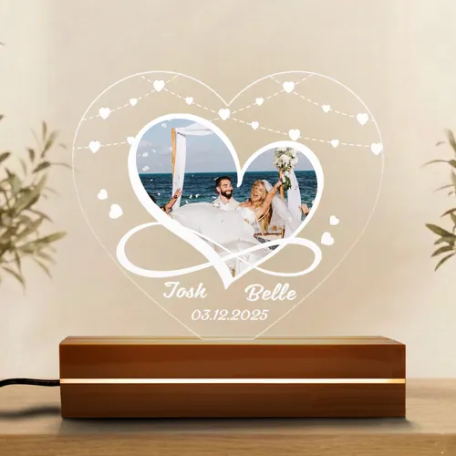 Custom Couple Photo Acrylic Plaque, Personalized Anniversary Gift for Wife, Romantic Keepsake Sign for Her, Valentine's Day Lovers Gift