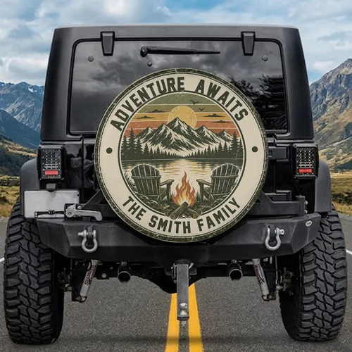 Personalized Trail & Overland Spare Tire Cover – Custom Off-Road Gift for Jeep & Truck Owners