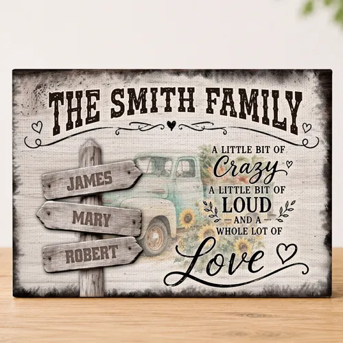 Personalized Canvas Wall Art, Custom Multi Name Family Sign, Mother's Day Father's Day Gift, Home Decor