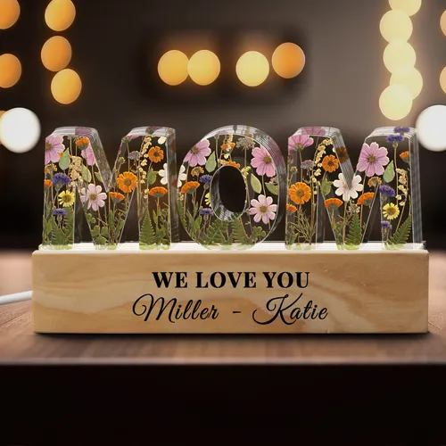 Custom Mom Photo Night Light, Personalized Acrylic LED Gift For Mom, Grandma