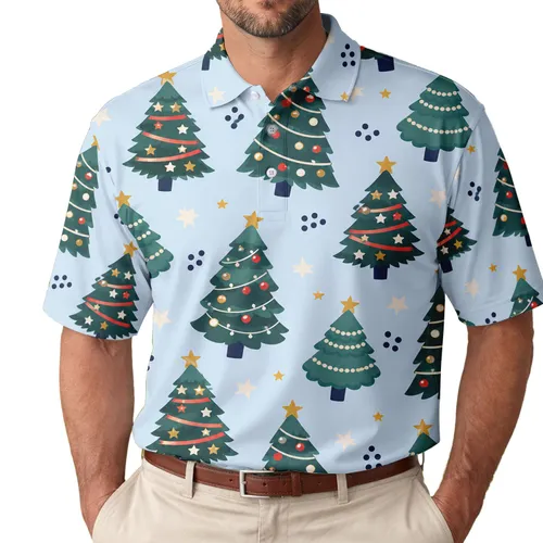 Christmas Tree Forest For Holiday Parties, Winter Gatherings, And Seasonal Style Fans Men's Polo Shirt