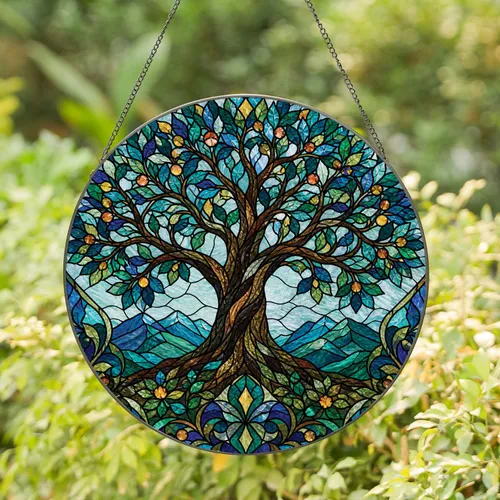 Stained Glass Tree Of Life Window Decor For Nature Lovers And Housewarming Gifts Stained Glass Suncatcher