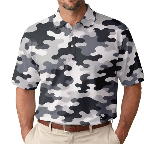 Monochrome Urban Camouflage For Modern Streetwear And Tactical Casual Looks For Men Men's Polo Shirt