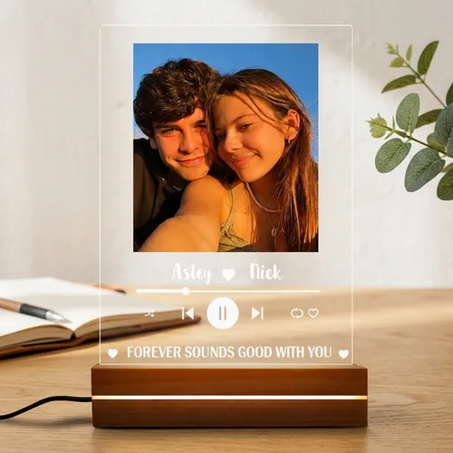 Custom Couple Photo Acrylic Plaque, Personalized Anniversary Gift for Wife, Romantic Keepsake Sign for Her, Valentine's Day Lovers Gift