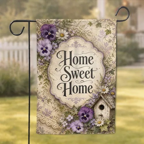 Vintage Farmhouse Floral Home Sweet Home Porch Decor For Cottage Entries & Patios Garden Flag