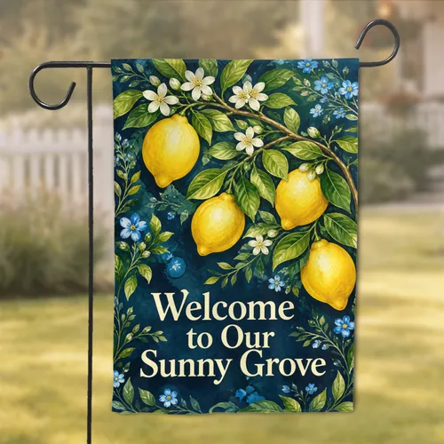 Lemon Grove Welcome Porch Decor For Sunny Entryways And Citrus Lovers Year-Round Garden Flag