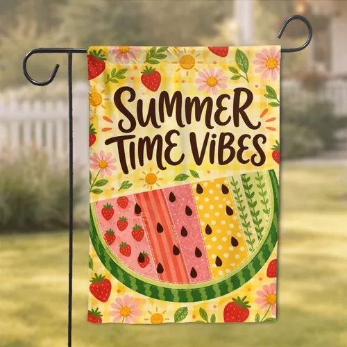 Watermelon Strawberry Summer Porch Accent For Patio, Yard, Picnic, And Home Lovers Garden Flag