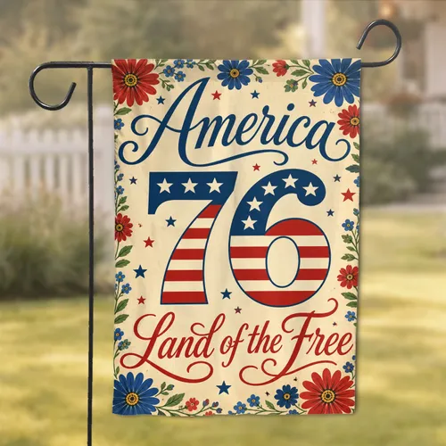 Patriotic America 76 Floral Border Porch Decor for Fourth of July Home and Yard Garden Flag