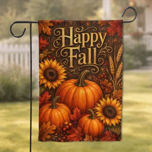 Autumn Pumpkin Sunflower Porch Decor for Fall Harvest Lovers and Rustic Home Accents Garden Flag