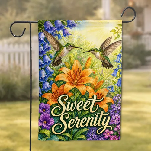 Spring Hummingbirds And Orange Lilies For Porch And Patio Seasonal Outdoor Decor Garden Flag