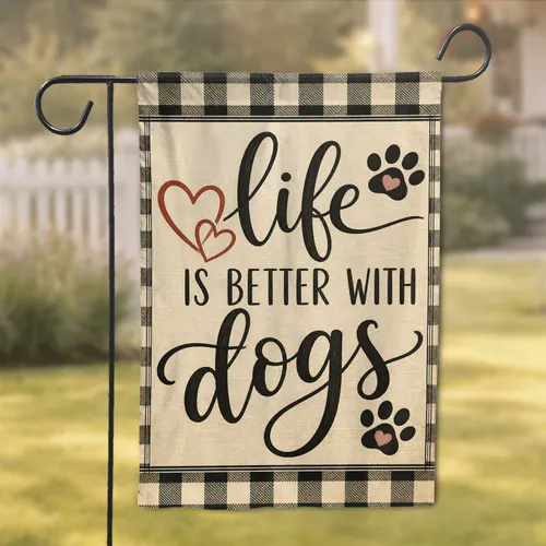 Farmhouse Dog Lover Porch Welcome For Patio And Yard Cozy Rustic Home Accent For Dog Moms Garden Flag