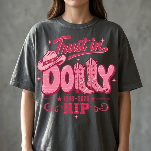 Dolly Parton T-Shirt, Vintage Hip Hop Country Trust in Dolly Tribute Graphic, Unisex Cowboy Cowgirl Tee