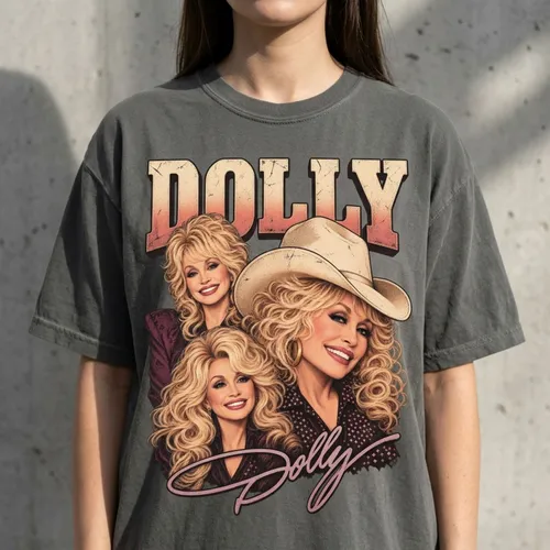 Dolly Parton Vintage Hip Hop Country T-Shirt, Bootleg Cowgirl Graphic Streetwear Tee