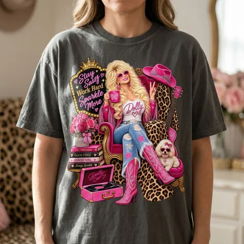 Dolly Parton T-Shirt, Country Music Legend Tribute Tee, Pink Cowgirl Fan Gift