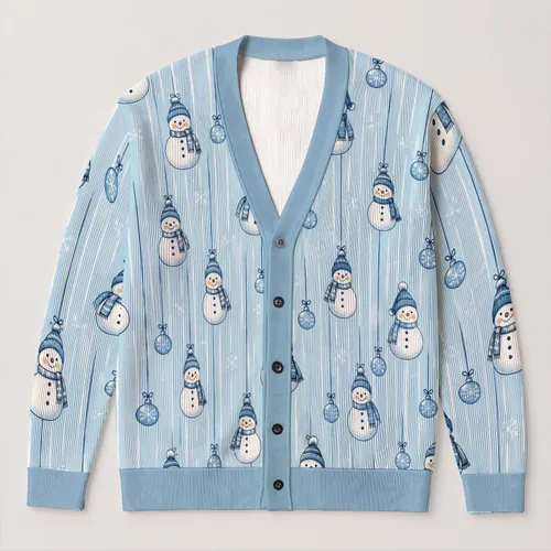 Hanging Snowman Ornaments For Cozy Winter Celebrations And Everyday Cold-Weather Style All-over Print Knitted Cardigan