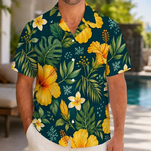 Yellow Hibiscus Family Vacation Flowers For Mom, Dad, And Kids At Tropical Getaways Hawaiian Shirt