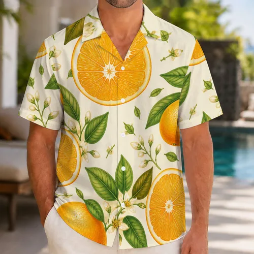 Citrus Grove Vacation Ensemble for Mediterranean Getaways and Summer Celebrations Hawaiian Shirt