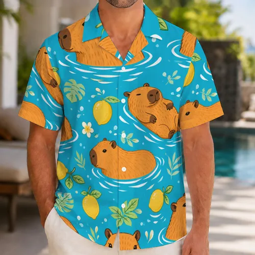 Capybara Citrus Poolside Vibes For Sunny Beach Days And Island Vacation Adventures Hawaiian Shirt
