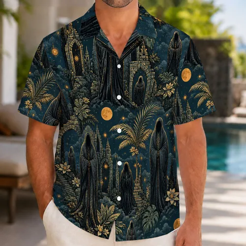 Nyarlathotep Gothic Moonlit Ruins For Halloween Nights And Dark Fantasy Collectors Hawaiian Shirt
