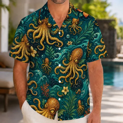 Cthulhu Ocean Tentacles for Beach Getaways and Dark Coastal Vacation Style Lovers Hawaiian Shirt