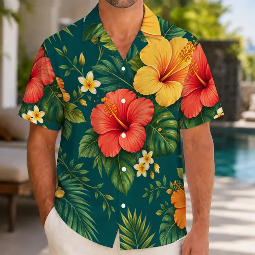 Vibrant Hibiscus Family Style for Tropical Vacations and Island Celebrations Together Hawaiian Shirt