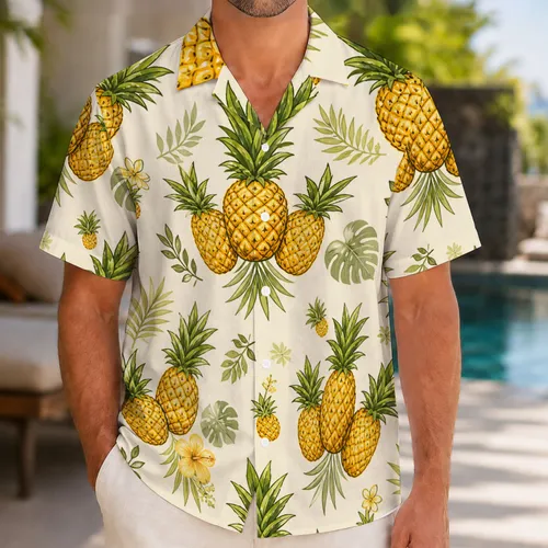 Pineapple Matching Father Son Outfit For Father's Day Tropical Family Vacation Gift Hawaiian Shirt