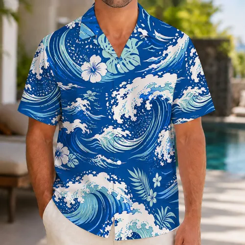Blue Ocean Waves And Seafoam Foam For Coastal Vacations, Beach Days, And Summer Getaways Hawaiian Shirt