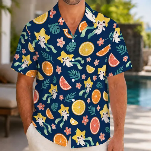Cute Star Sprite Citrus Motifs For Dreamy Summer Beach Days And Island Getaways Hawaiian Shirt