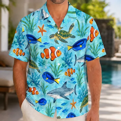 Colorful Tropical Reef Fish for Sunny Beach Holidays and Relaxed Island Getaways Hawaiian Shirt