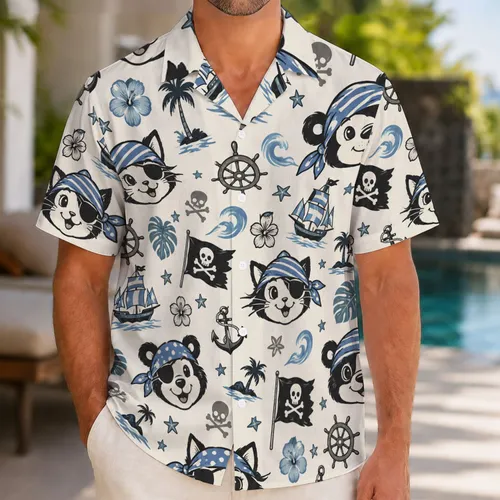 Pirate Mouse Nautical Motifs for Cruise Days and Sunny Coastal Getaways with Friends Hawaiian Shirt
