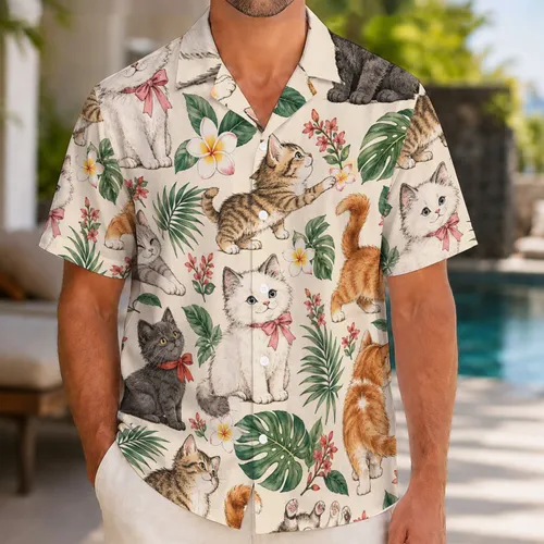 Playful Kittens For Sunny Island Getaways And Thoughtful Gifts For Cat Lovers Hawaiian Shirt