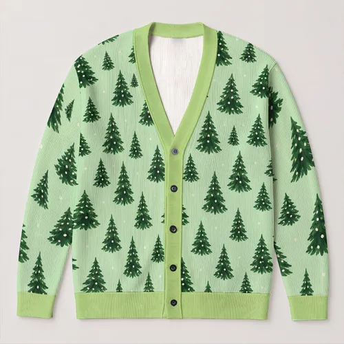 Evergreen Tree Holiday Style For Winter Gatherings And Cozy Everyday Layering Gift All-over Print Knitted Cardigan