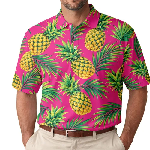 Tropical Pineapple Vacation Style for Beach Resorts and Golf Days, Men and Women Men's Polo Shirt