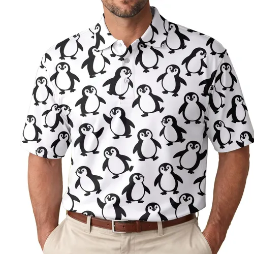 Funny Penguin Motif for Summer Golfers, Outdoor Adventures, Men and Women Men's Polo Shirt