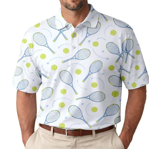 Tennis Rackets And Balls For Court Days, Summer Play, And Active Gifts For Women Men's Polo Shirt