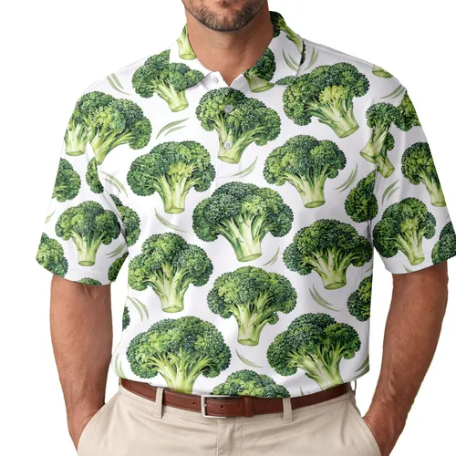 Broccoli Vegetable Motif for Golf Days, Summer Garden Style, and Veggie Lover Women Men's Polo Shirt