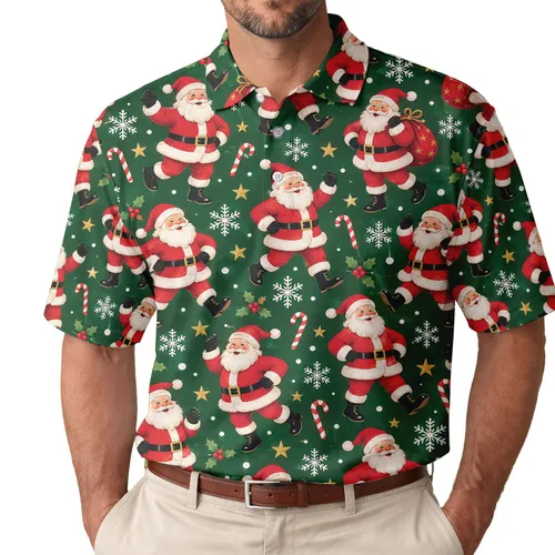 Santa Christmas Celebration For Festive Holiday Gatherings And Seasonal Golf Days Men's Polo Shirt
