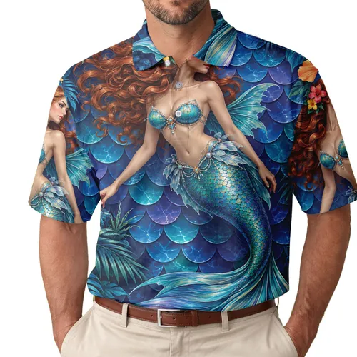 Mermaid Golf Style Tropical Fantasy for Resort Days and Active Summer Escapes Women Men's Polo Shirt