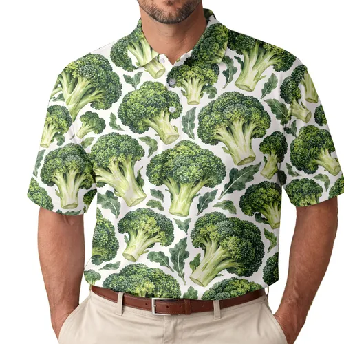 Broccoli Vegetable Style for Healthy Garden Living, Summer Leisure and Golf Days, Women Men's Polo Shirt