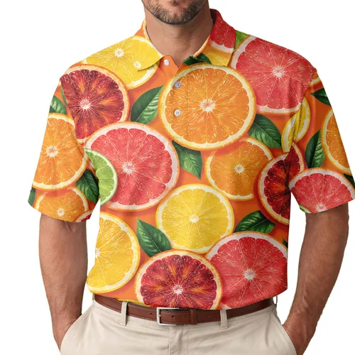 Citrus Slice Medley for Sunny Golf Days and Summer Travel, Women’s Fruit Lover Gift Men's Polo Shirt