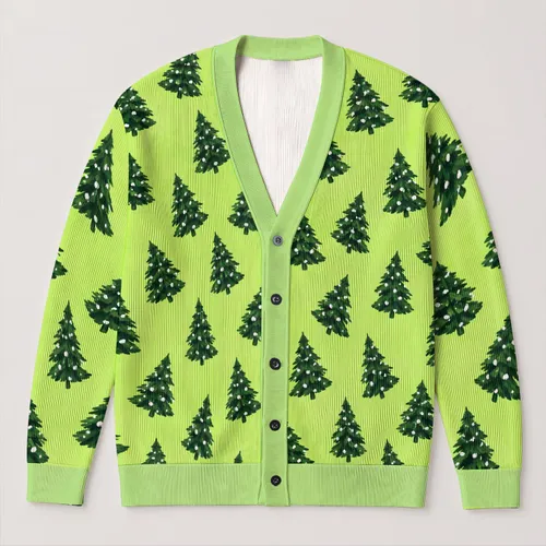 Evergreen Christmas Trees for Cozy Holiday Gatherings and Festive Winter Celebrations All-over Print Knitted Cardigan