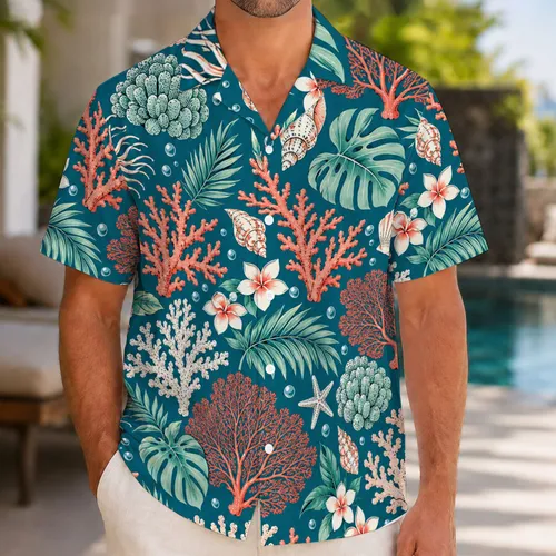 Coral Reef And Island Botanicals For A Cheerful Family Cruise Getaway, Kids And Adults Hawaiian Shirt