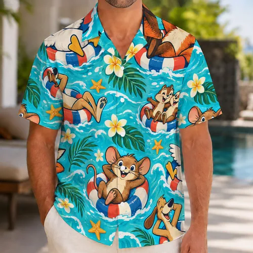 Tropical Cartoon Animal Friends for Sunny Family Cruises and Relaxed Island Getaways Hawaiian Shirt