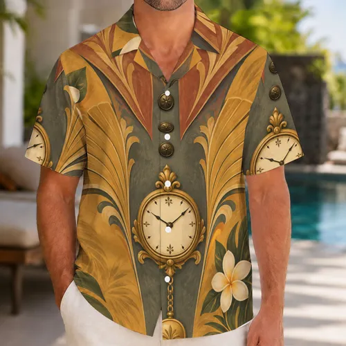 Clockwork Pendulum Costume Motif for Storybook Vacation Adventures with Kids Hawaiian Shirt