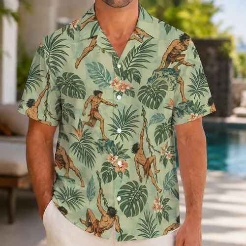 Jungle Adventurer And Tropical Leaves For Relaxed Island Getaways And Summer Escapes Hawaiian Shirt